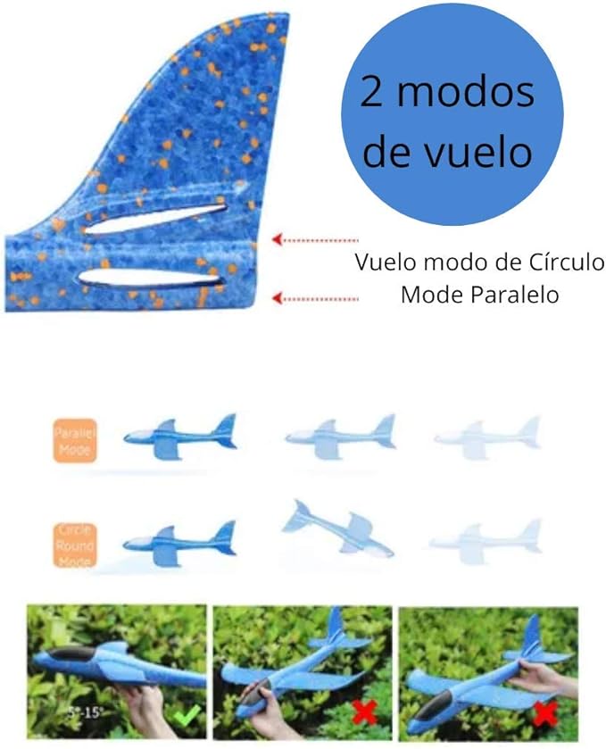 AVIONES PLANEADORES CON LUCES LED DE COLORES